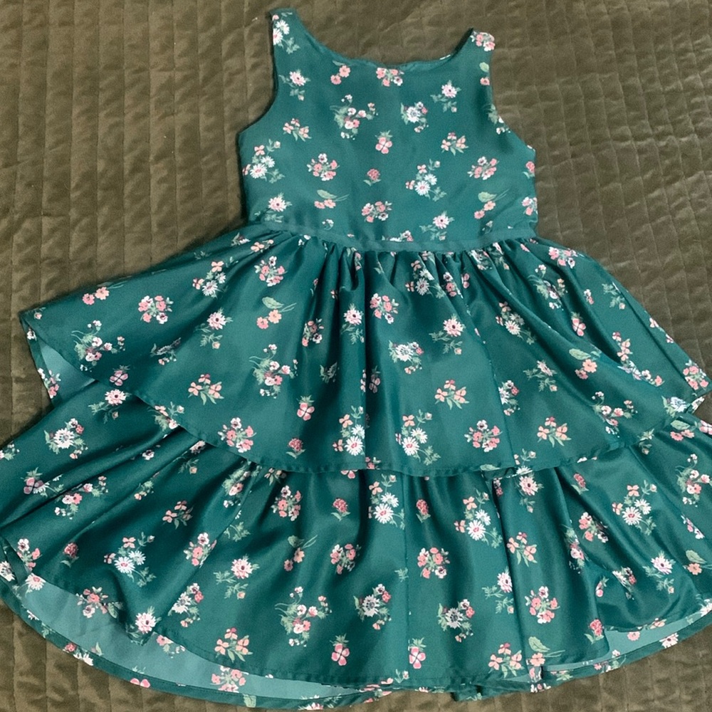 Janie and Jack teal floral dress